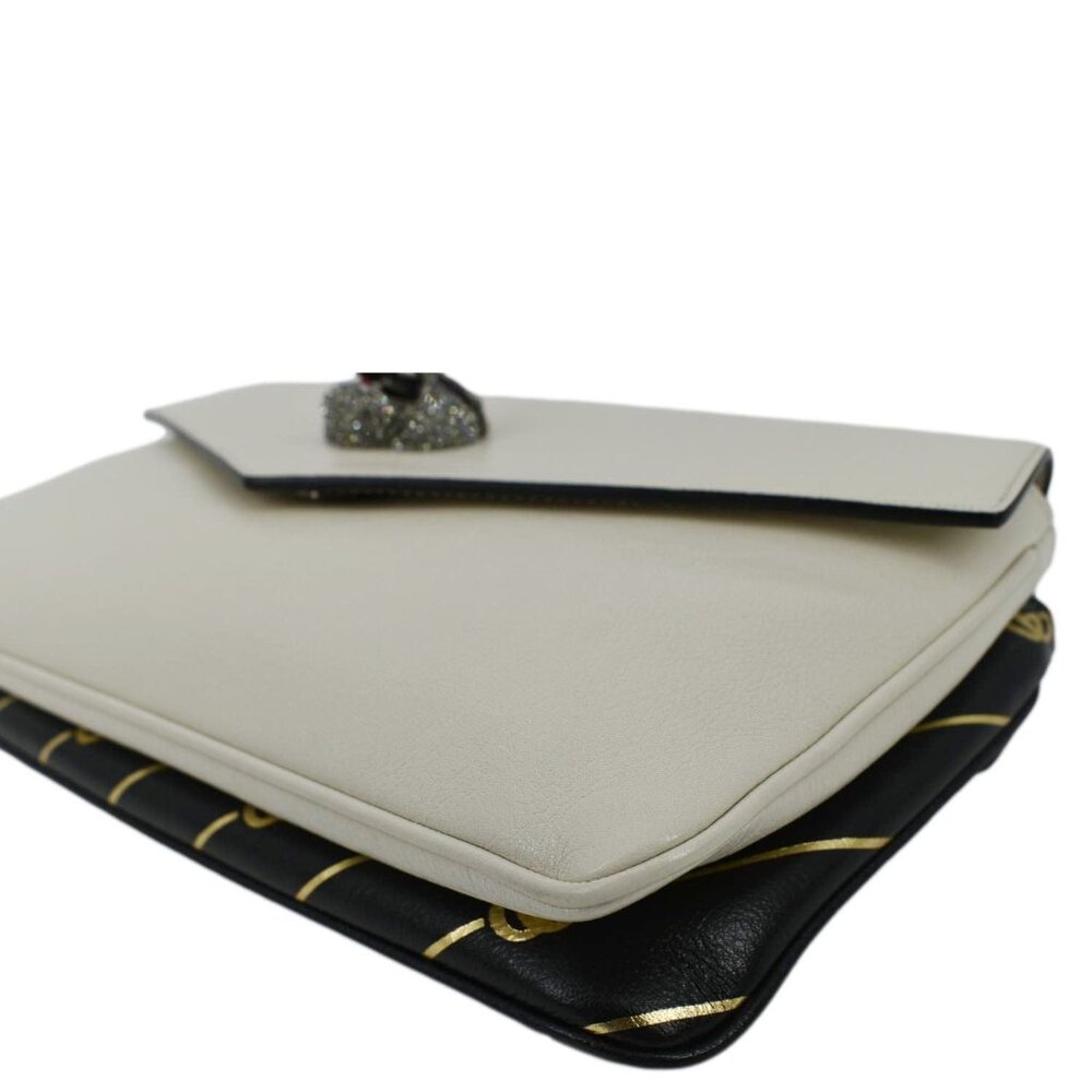 GUCCI  Thiara Medium Double Smooth Leather Satchel Bag White/Black 524822 - Picture 10 of 15